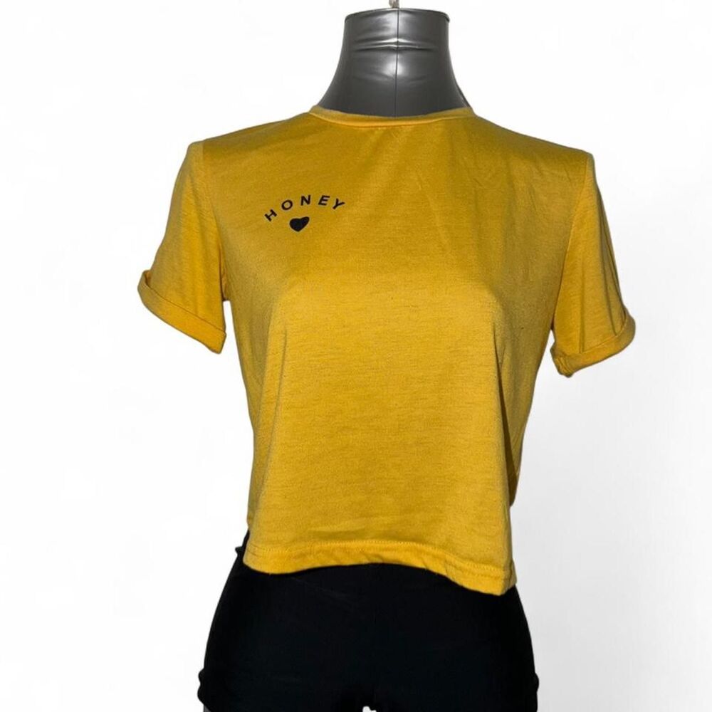 Women's Yellow Crop-top